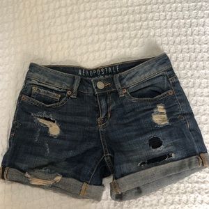 Aéropostale Midi Distressed Short